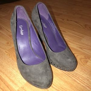 Studded Gray Platform Heels